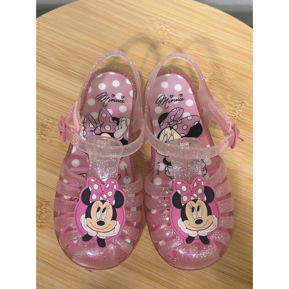 Minnie Mouse Size 9 Girls Toddler Jelly Fisherman Glitter Pink Sandals Shoes - Picture 6 of 10
